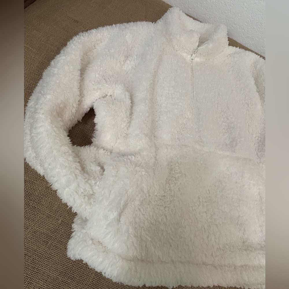 ❄️ GAP Brand | Winter White, 1/4 Zip Pullover Jacket, Medium, Soft, EUC - Picture 7 of 16